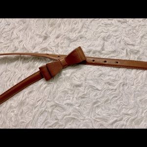Skinny Brown Leather Belt w/ Beautiful Bow